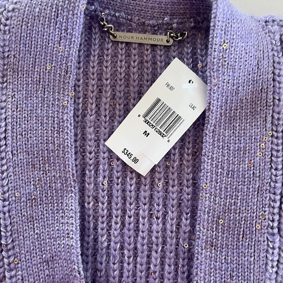 Nour Hammour purple three button sweater, size M, never worn, still with tag! - Picture 1 of 8